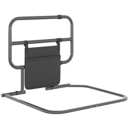 Folding Bed Rail for Elderly Adults, Bed Assist Rail with Storage Pocket Easy to Install, MaximumLoad 135kg, Black