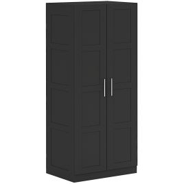ELWAR 2 Door Wardrobe Black - 80cm