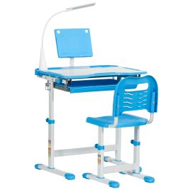 Kids Furniture - Study Desk and Chair Set with Adjustable Height Blue 50cm