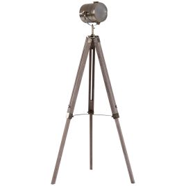 Vintage Tripod Floor Lamp Retro Industrial Photography Light Spotlight Antique Searchlight Wooden Base