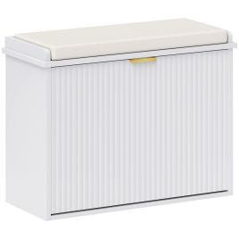 KELVIN 6 Pair Medium Shoe Bench Cabinet White