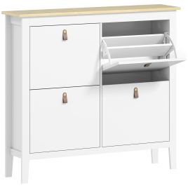 ZABIST 4 Drawers Medium Shoe Cabinet White