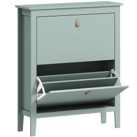 ZABIST 2 Drawers Medium Shoe Cabinet Green