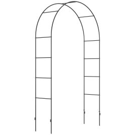 SUNVISTA Outdoor Garden Arch, Metal Garden Arbor for Climbing Plants, Roses, Vines, Wedding Arch for Outdoor, 140L x 40W x 240H cm, Black