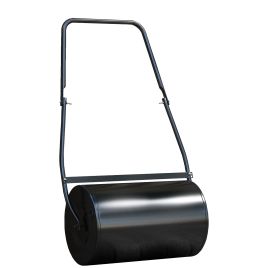 38L Heavy Duty Water or Sand Filled Garden Steel Lawn Roller Drum 50cm Black