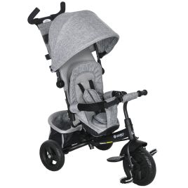 Scott 4 in 1 Kids Trike Push Bike with Push Handle and Canopy - Black and Grey