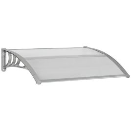 Door Canopy Awning Outdoor Window Rain Shelter Cover for Front/Back Door Porch Clear 100 x 80cm