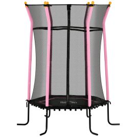 HERON Kids Trampoline Mini Bouncer with Enclosure Safety Net For Ages 3-10 Years - Pink