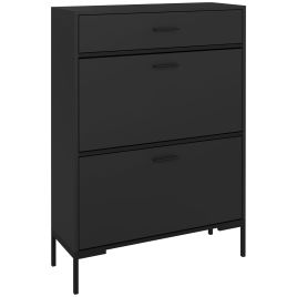 SCOTA 3 Drawer Shoe Cabinet with Adjustable Shelf - Black