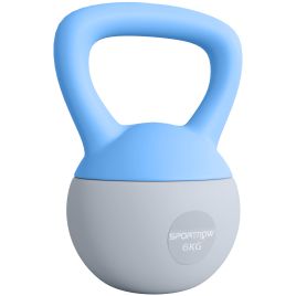 SPORTEDGE 6KG Soft Kettlebell with Non Slip Handle for Home Gym - Light Blue Grey