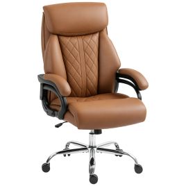 HERON Spring Padded Faux Leather Office Chair - Light Brown