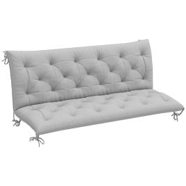 NORVIN Polyester 3 Seater Outdoor Bench Cushion - Light Grey