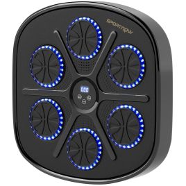 TERVIC Boxing Machine PU Foam Smart Bluetooth Wall Mounted Punch Pad - Black