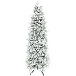 MARVIK 7ft Flocked Artificial Christmas Tree Plastic - Green