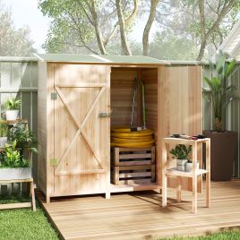 NORVAL Wooden Garden Shed with Asphalt Roof - Natural