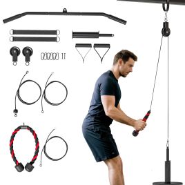 TILVAR Weight Pulley System Steel LAT Cable Attachment for Home Gym - Red