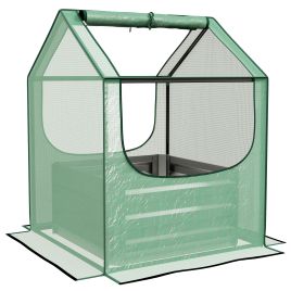 INDALE Square Garden Planter Bed with Cover - Green