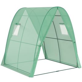 LAWTON Walk In Hoop House Greenhouse with Sandbags - Green
