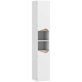 YARDTHORPE Tall Slim Bathroom Cabinet with Shelves - White