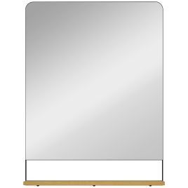 ALDCREST Wooden Wall Mirror with Shelf - Black 60cm