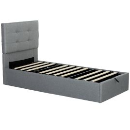 Luxcote Single Ottoman Storage Fabric Bedframe - Grey