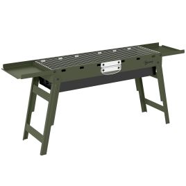 Harlyne Green Steel Foldable Charcoal Grill for Camping - 87cm