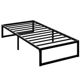 KINGSCLERE Single Metal Bedframe with Steel Slats and 32.5 cm Underbed Storage - Black