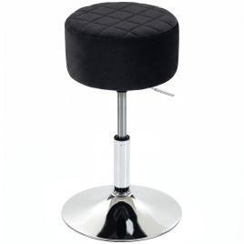 BROOKBROOK Adjustable Swivel Velvet-Feel Bar Stool - Black