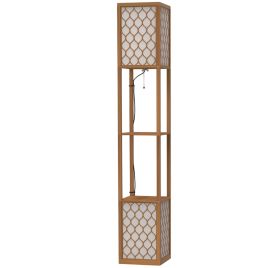 AURAMOOR Duo Light Floor Shelves - Natural Wood