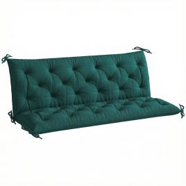 APEXFORD 3-Seater Garden Bench Cushion with Backrest, 98 x 150cm - Green