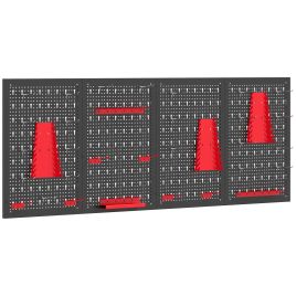 BLOOMFIELD 38-Piece Wall-Mounted Pegboard Tool Storage Set - Black and Red