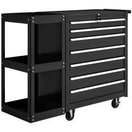 ANCHORDALE 7-Drawer Lockable Steel Tool Chest on Wheels - Black