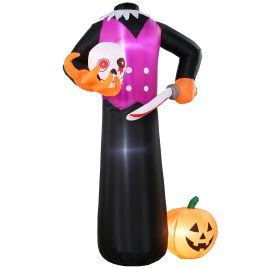 6ft LED Halloween Inflatable Headless Skeleton - Multi Colour