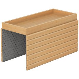 ANCHORHILL Foldable Bamboo Sofa Arm Tray with Non-Slip Surface - Natural Wood