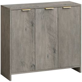 BLAZEVIEW Sideboard Cabinet with 3 Doors and Adjustable Shelves - Grey