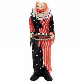 Animated Scary Clown Halloween Decoration Animatronic - Multi Colour