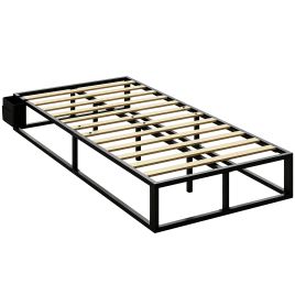 BIRCHGATE 3ft Metal Single Bed Frame with 12 Slats - Black
