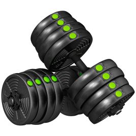 ALLERTON Adjustable Barbell and Dumbbell Set - Black and Green