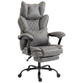 COMETWELL Executive Leathaire Office Chair, 180kg Capacity, Reclining - Grey