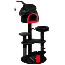 Gothic Cat Tree 155cm Multi-Level Halloween Cat Tower - Multi Colour