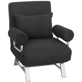 BEACONWOOD 3-in-1 Folding Single Sofa Bed with Adjustable Backrest - Black