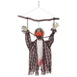 3.6ft Animated Hanging Zombie Halloween Decoration - Multi Colour
