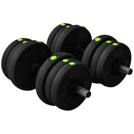 ALLERTON Adjustable Barbell and Dumbbell Set - Black and Green