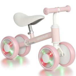 BRIARPOINT Light-Up Baby Balance Bike with Adjustable Seat - Pink