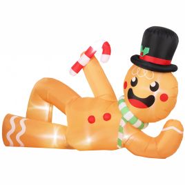 BEACONBROOK 9.8ft Inflatable Gingerbread Man Christmas Decoration with LEDs