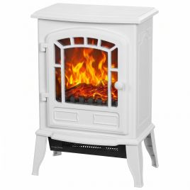 BROOKLEY Freestanding Electric Fireplace Stove, 10002000W - White