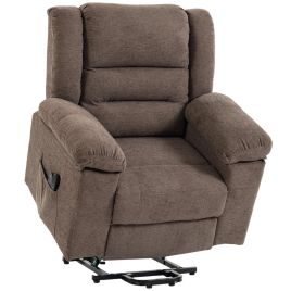 BLOOMWOOD Oversized Riser Recliner Chair with Massage and Heat - Brown