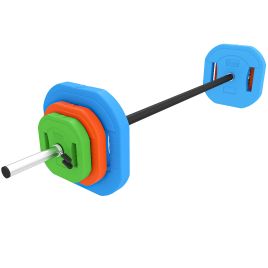 COASTPORT 20kg Adjustable Barbell Weight Set with Bar and Plates - Multicolour
