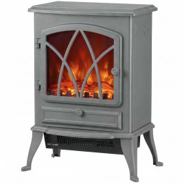 BROOKTON Vintage Electric Fireplace Heater, 10002000W - Grey