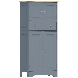 BREEZERIDGE Freestanding Kitchen Storage Cabinet with Doors - Grey Blue